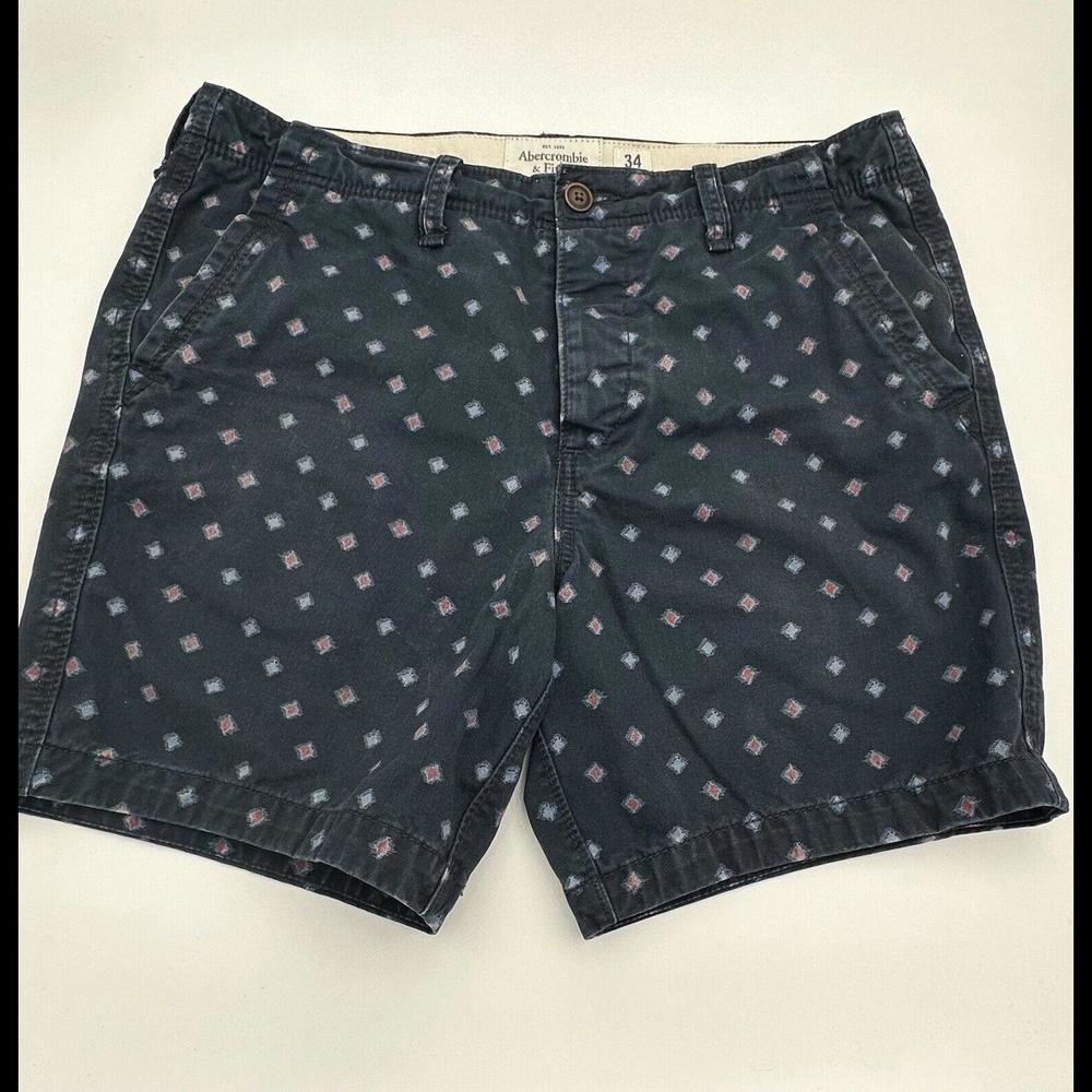 Abercrombie & Fitch Flat Front Blue Pink Rare Shorts Vintage Distressed Size 34